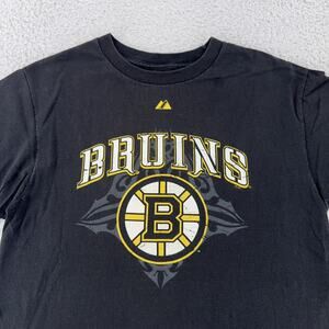 Boston Bruins Shirt Mens M Black NHL Hockey Majestic Short Sleeve Tee